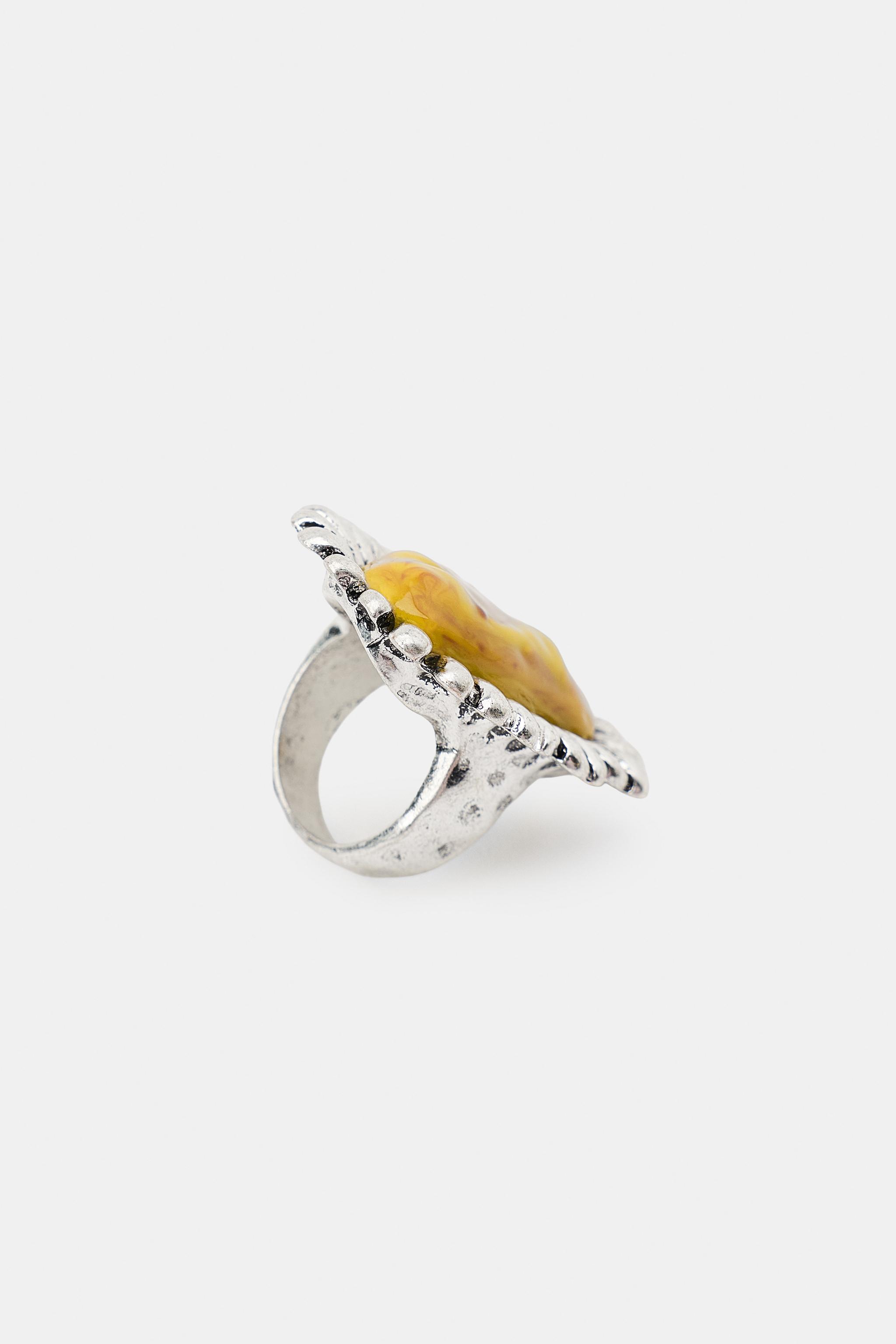 BAGUE MÉTALLIQUE PIERRE